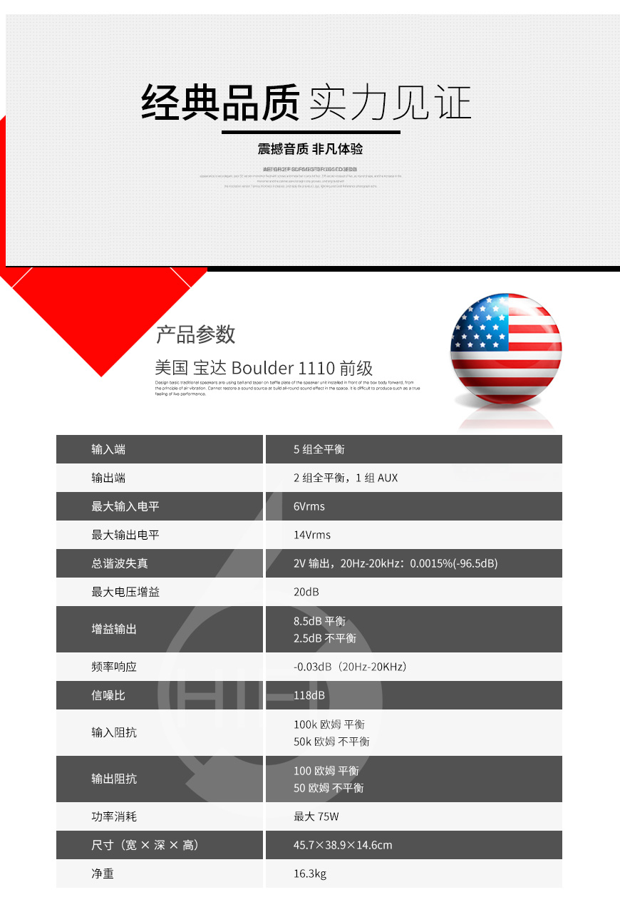 寶達1110前級,Boulder 1110,寶達功放