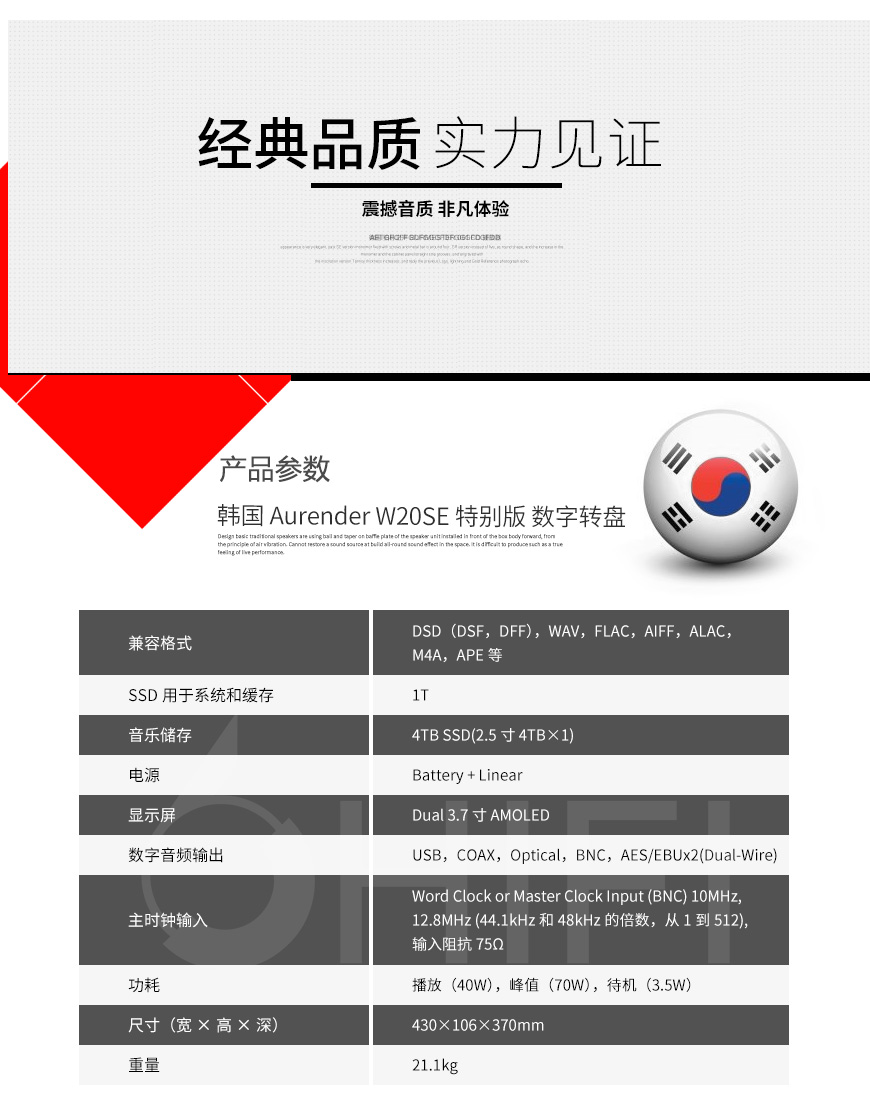 Aurender W20SE,Aurender 數字轉盤,Aurender 數播