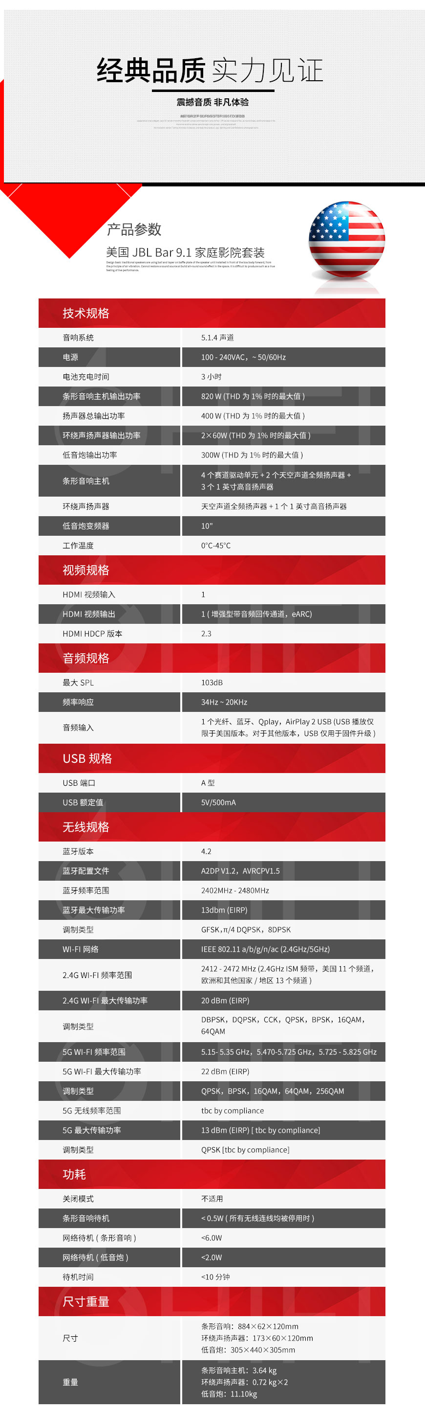 美國 JBL Bar 9.1家庭影院套裝 回音壁 全景聲客戶影院,JBL 9.1家庭影院套裝 回音壁,美國 JBL Bar 9.1 全景聲客戶影院,美國 JBL 