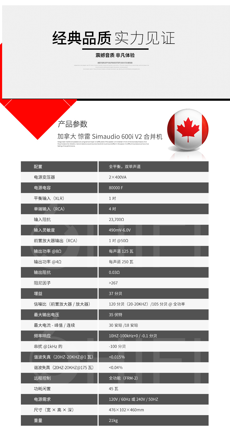 加拿大 驚雷 Simaudio 600i V2 合并機,驚雷 600i V2 合并機,加拿大 Simaudio 600i V2,加拿大 驚雷