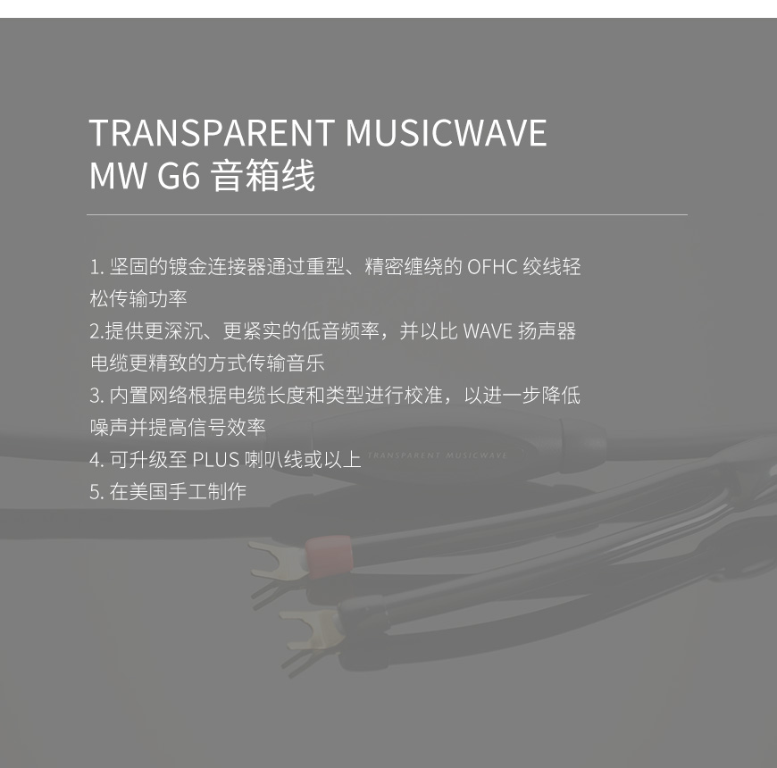天仙配,Transparent天仙配,美國Transparent, MUSICWAVE MW, G6 音箱線,G6,音箱線,MUSICWAVE,MW